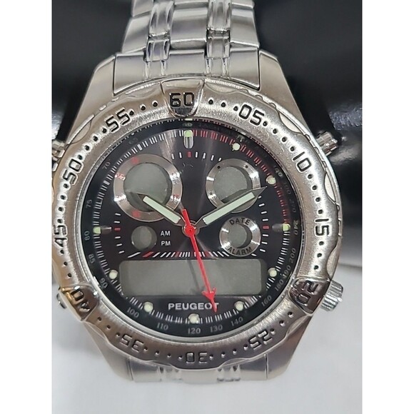 Peugeot Mens Two Toned Watch analog digital needs battery - Picture 7 of 13